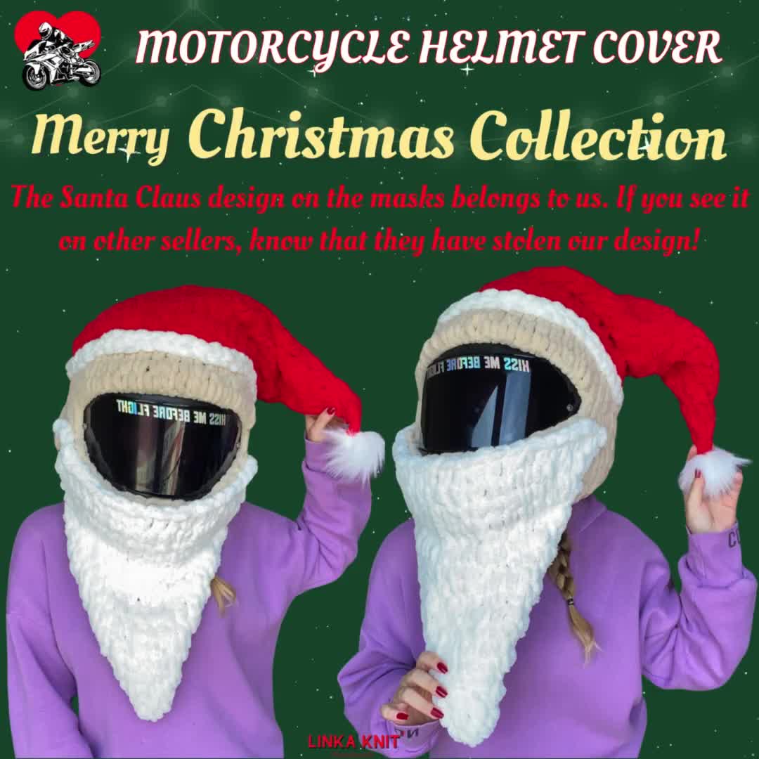 Copri Casco Da Moto Stile Babbo Natale - Divertente E Festivo, Per Regali O Decorazioni Natalizie - Foto 2