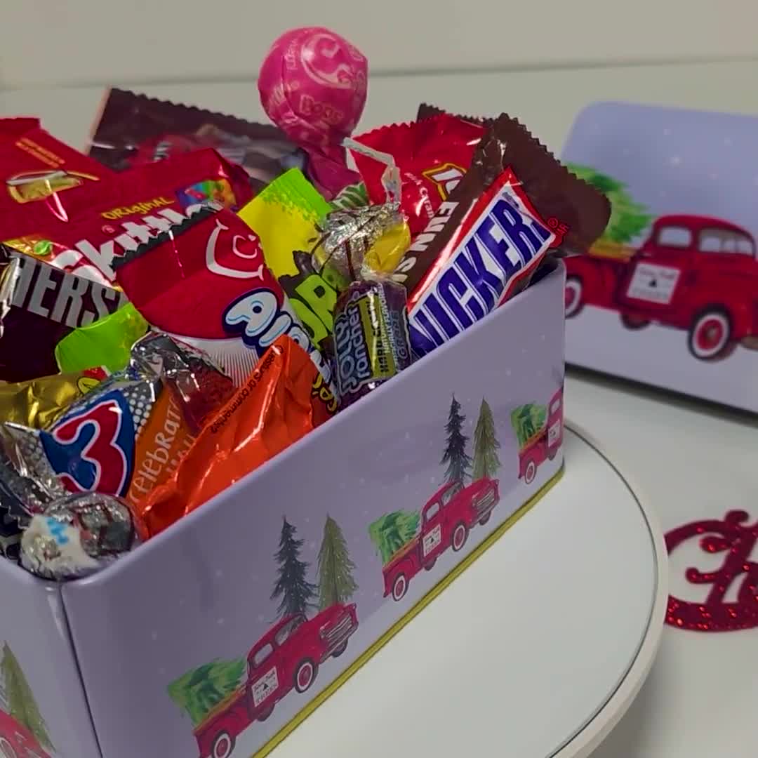 Boîte cadeau personnalisée bonbons américaine panier USA LaffyTaffy BONBONS  Noël