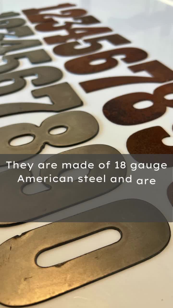 2 inch Metal Numbers and Letters- Rusty or Natural Steel Finish, Natural Steel | Forgery Metalworks