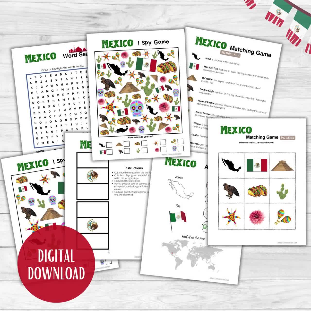 Mexico Map Worksheets Printable