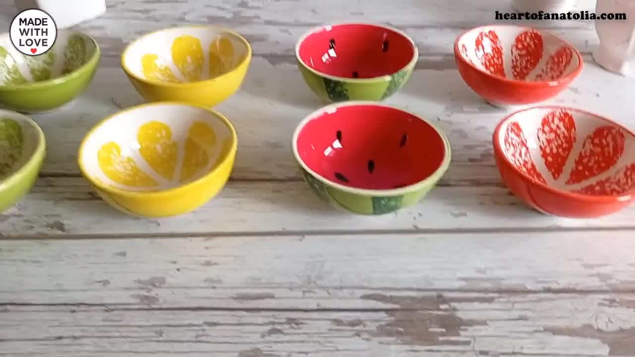 Ceramic Polka Dot Bowls, 9 oz Porcelain Dessert Bowls Small Snack Bowl Set, Cute Ice Cream Bowls for Dessert, Soup, Dipping Sauce, Dishwasher & Microw