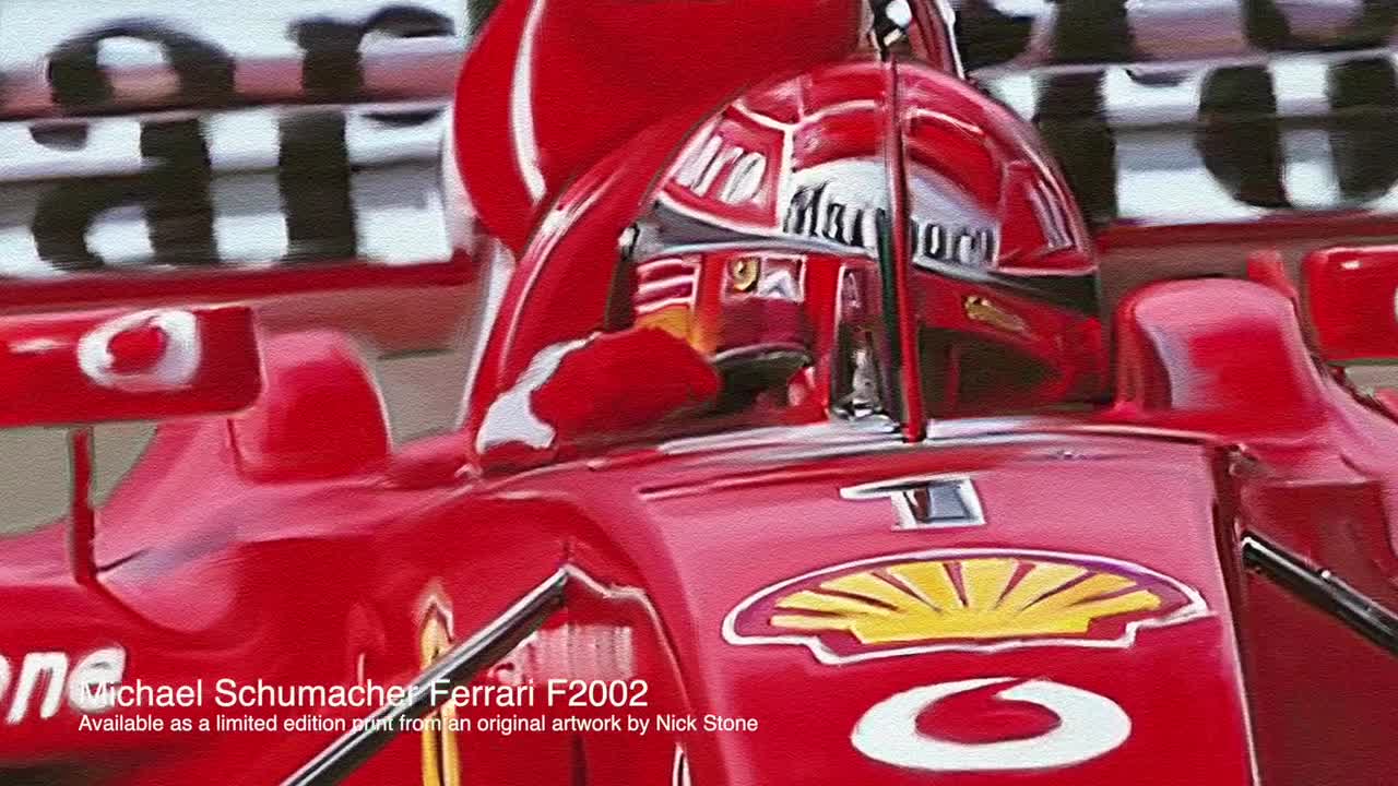 MICHAEL SCHUMACHER ピンズ F1 Michael Schumacher Ferrari 2002 Motorsport Painting by