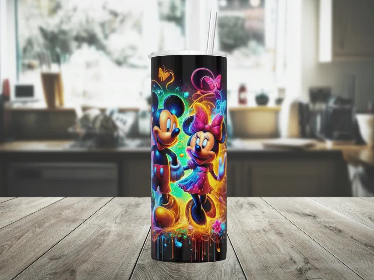 Mickey Mouse and Minnie Tumbler Wrap PNG, 20 oz Watercolor Splash Digital Design - High Resolution - Instant Digital PNG Download video poster