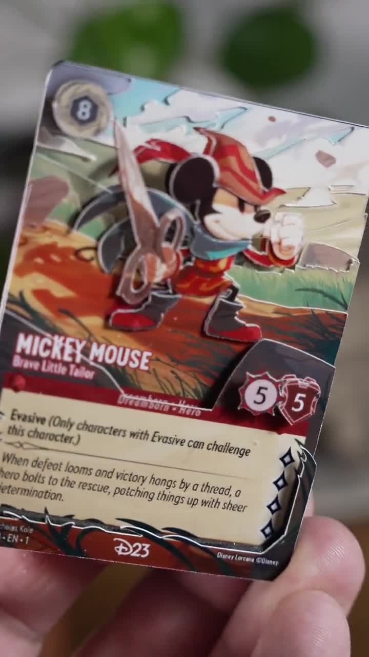 Lorcana 3D TCG Card - Mickey Mouse Brave Little Tailor - Handmade Lorcana 3D TCG Card - Mickey Mouse Brave Little Tailor - Handmade
