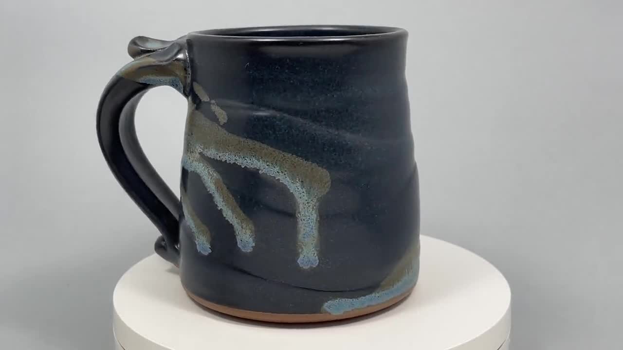 Pottery Coffee Mug in Midnight Zen Satin Matte Glaze