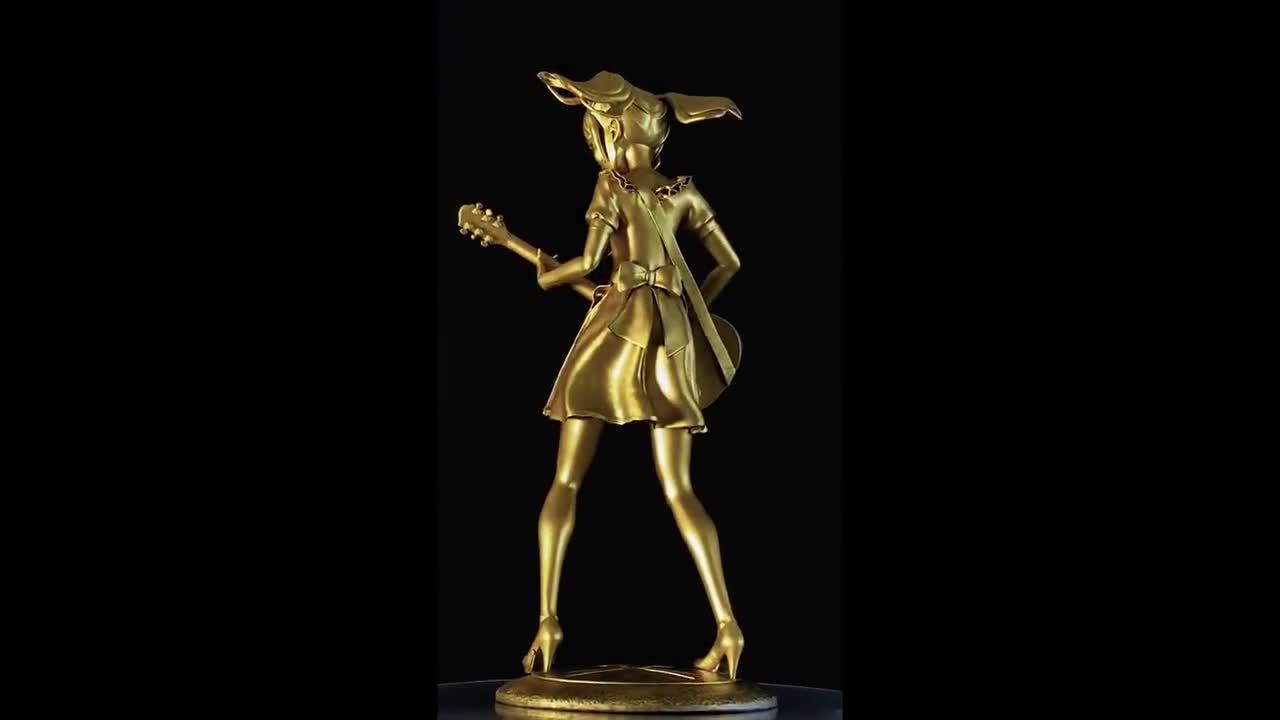 ロックスターのギタリスト兼歌手、バンドメイドの小鳩ミクのフィギュア