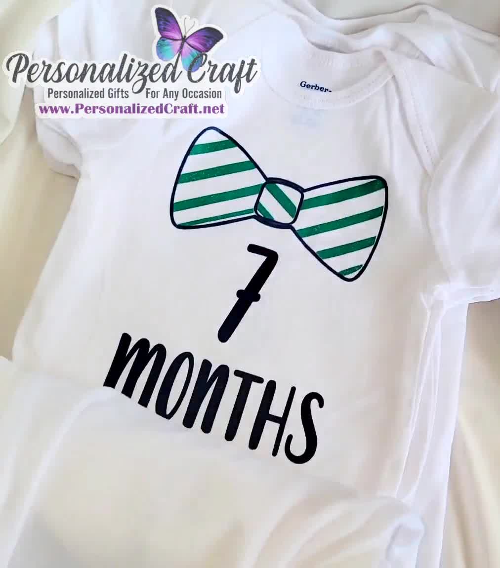 BOW TIE Baby Boy Gentleman Monthly Bodysuit Onesie Set of 12 Monthly Onesies Monthly Outfit Set Baby s First Year Monthly Photo Outfit