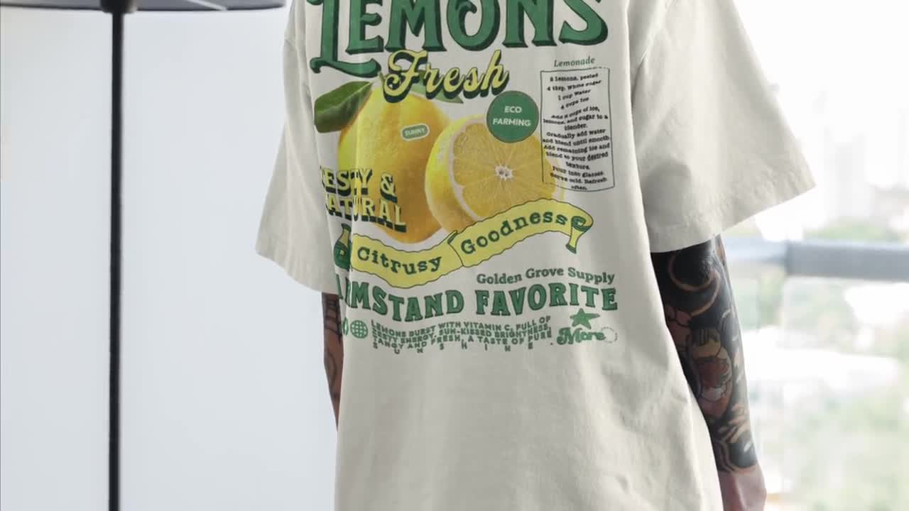 レトロレモングラフィック コンフォートカラーズ®シャツ：90年代