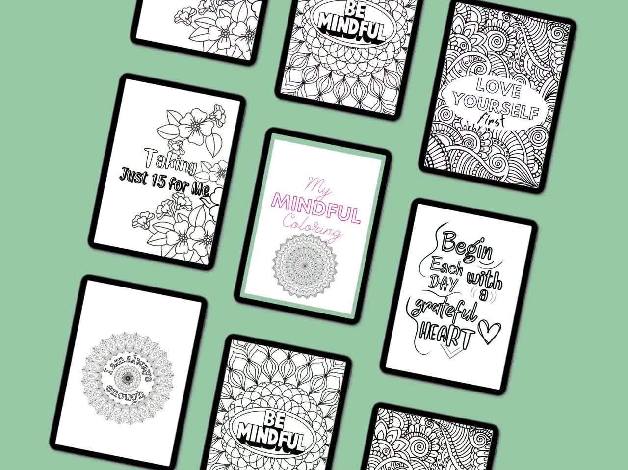 Little Book of Zen Mini Doodle Art Colouring Book for Adults. A7 Sheets  With Magnetic Closure Cover. 