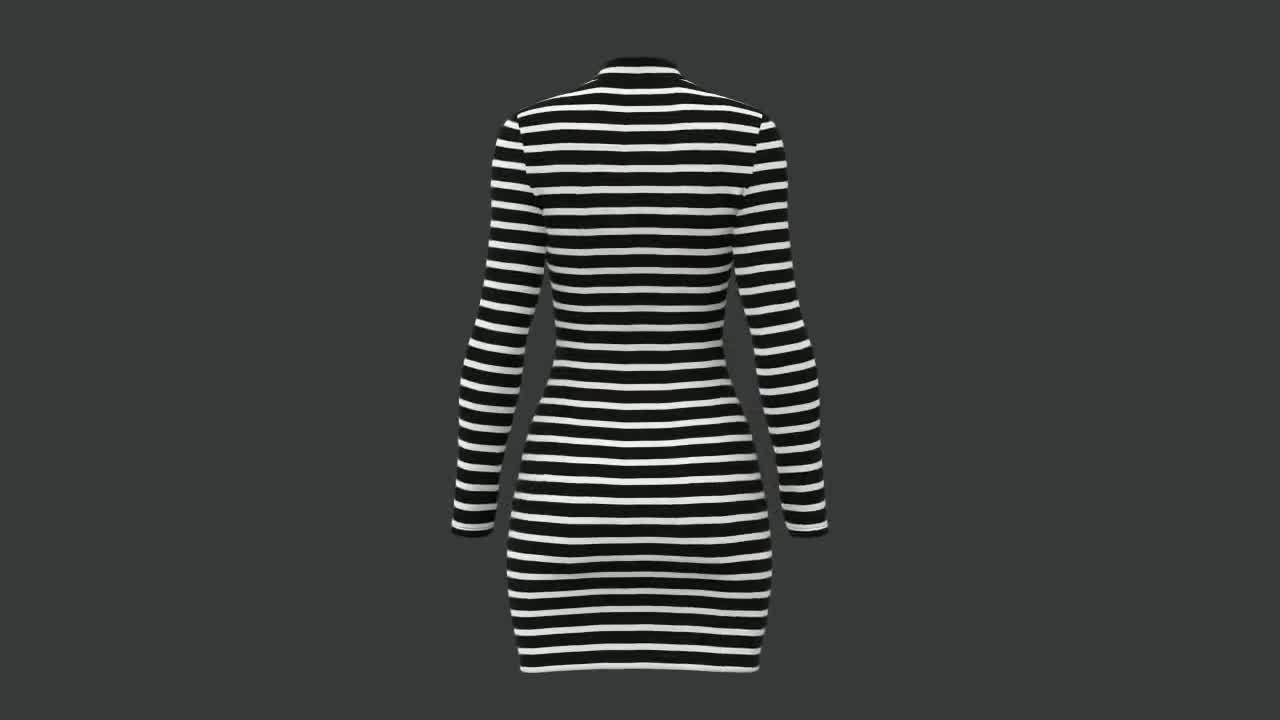 Mini Striped Turtleneck Dress - Etsy