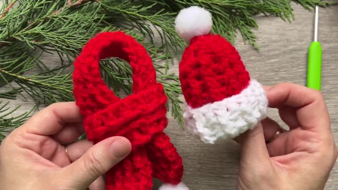 Mini Bonnet Et écharpe De Noël – Lot De 12 Sets Pour Décorer Poupées, Bouteilles, Cadeaux | Accessoires De Noël DIY Mignons Et Festifs