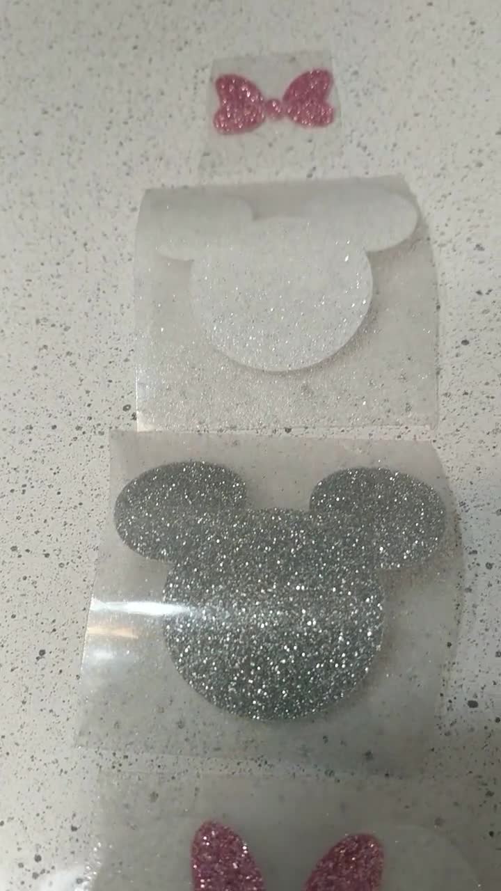 GLITTER Mouse Head Iron-on Decal SET 