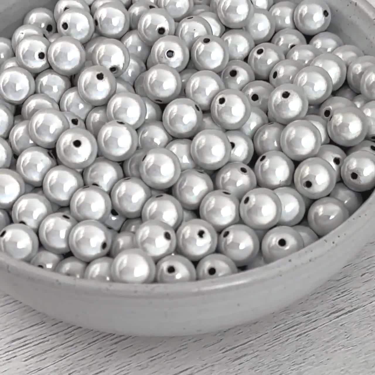 Beads-10mm Miracle Beads-round-white-quantity 20 Loose Beads 