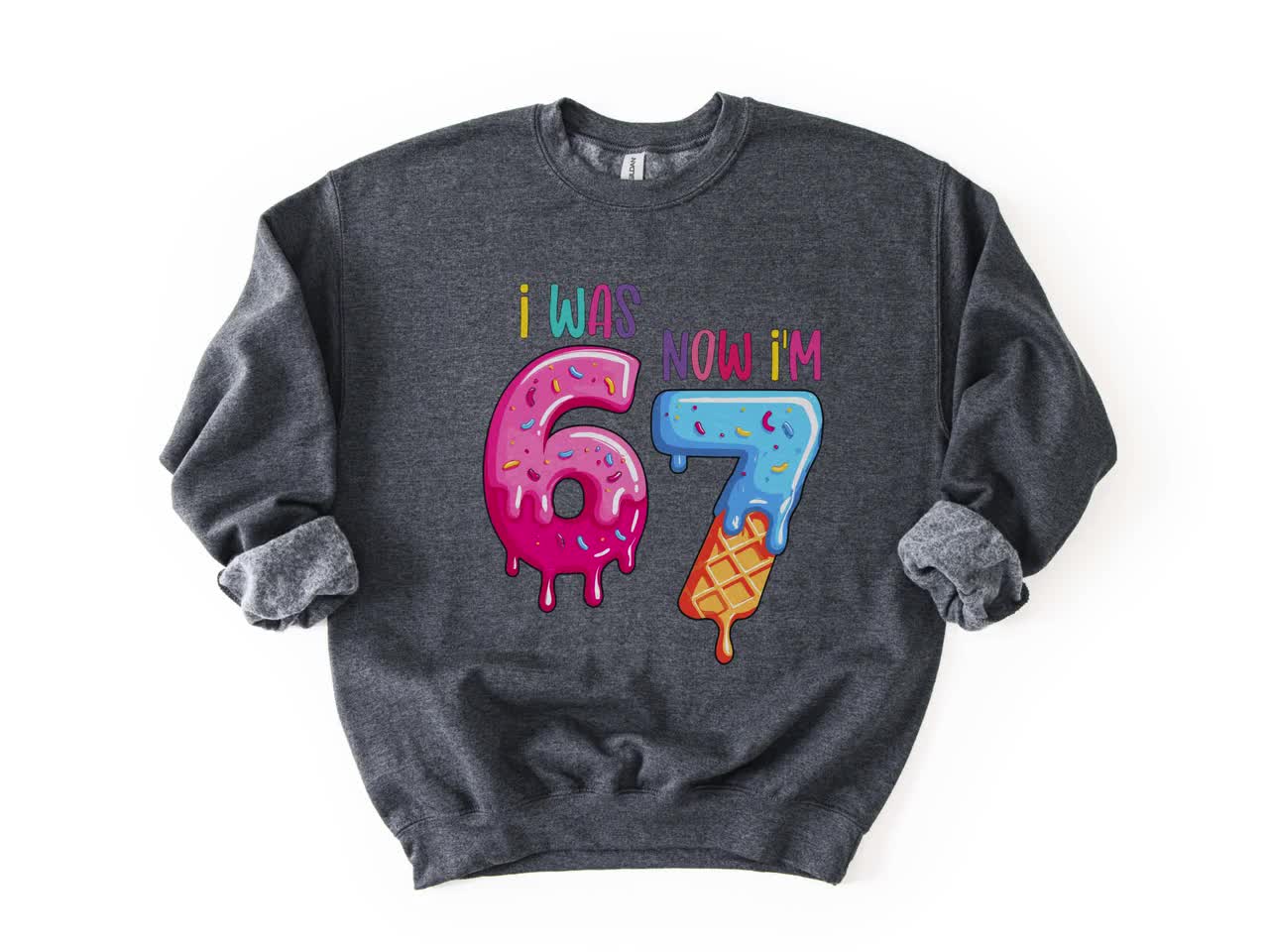 I Was 6 Now I Am 7 Birthday Shirt Ice Cream 7th Birthday