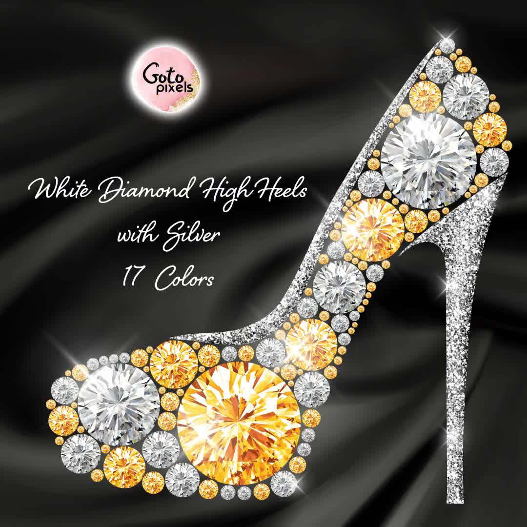 Silver Heels Video Invitation, Glitter Glam Diamond Shoes