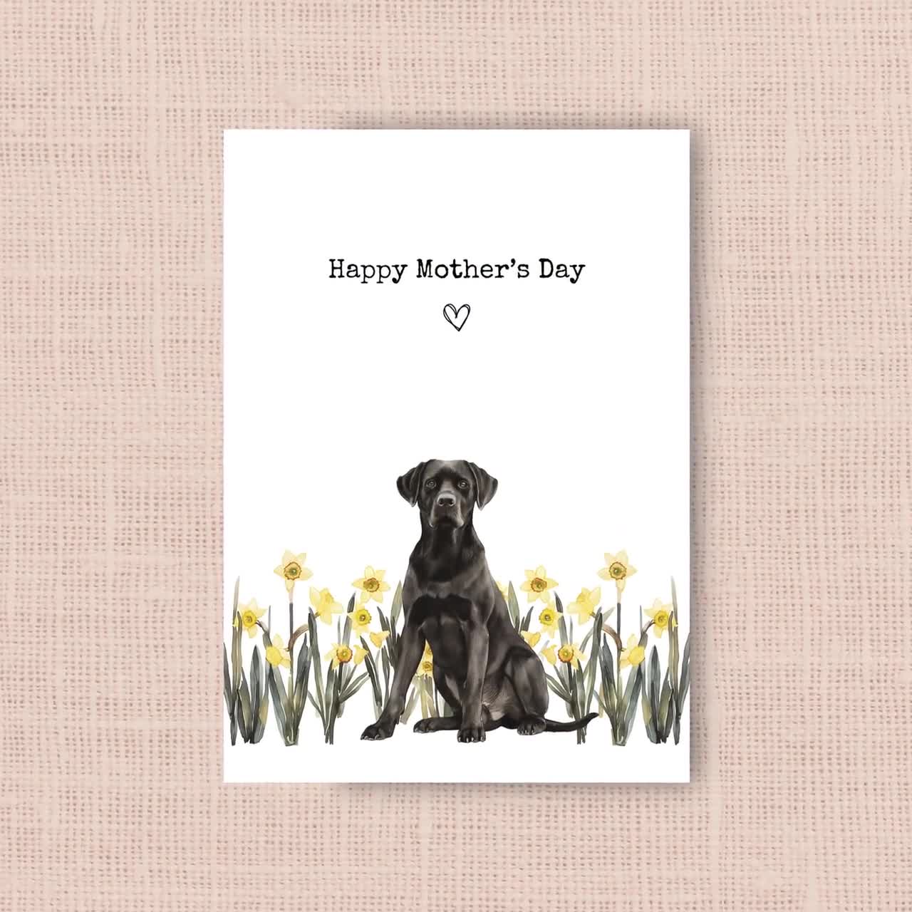 Divertente biglietto di auguri di compleanno per il papà del cane con un Labrador nero (file digitale) - Italia
