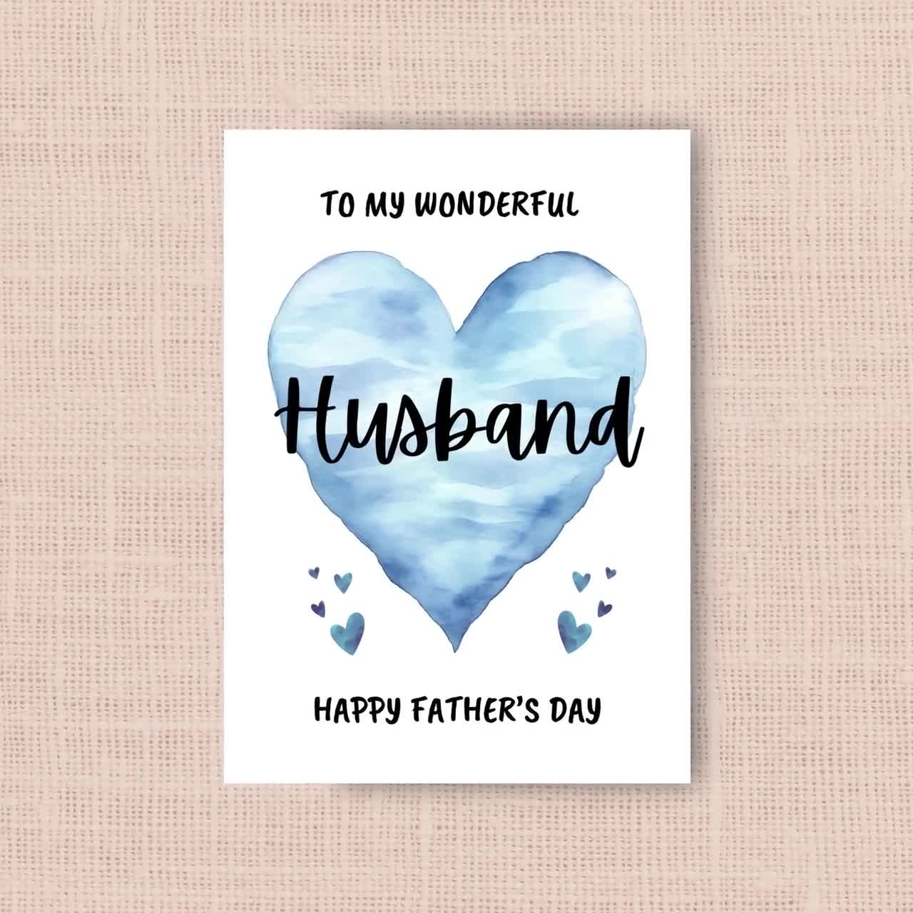 Father's Day Card for Husband, Happy Fathers Day Greeting Card From Wife, for My Wonderful Husband Happy Father's Day, Blue Watercolor Heart - Etsy father-s-day-card-for-husband-happy-fathers-day-greeting-card-from-wife-for-my-wonderful-husband-happy-father-s-day-blue-watercolor-heart-etsy