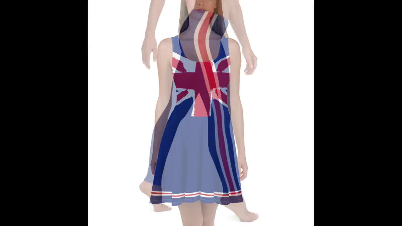 union jack skater dress Queen Elizabeth Sleeveless Skater Dress