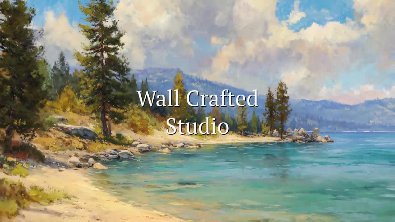 タホ湖の絵画、サンドハーバー州立公園の壁画、カリフォルニアの夏の