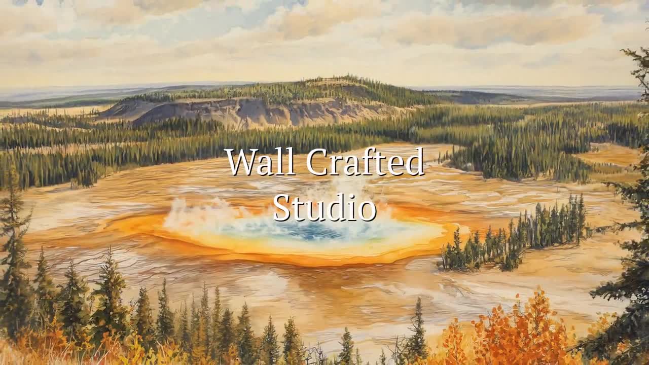グランド・プリズマティック・スプリングの絵画、イエローストーン国立
