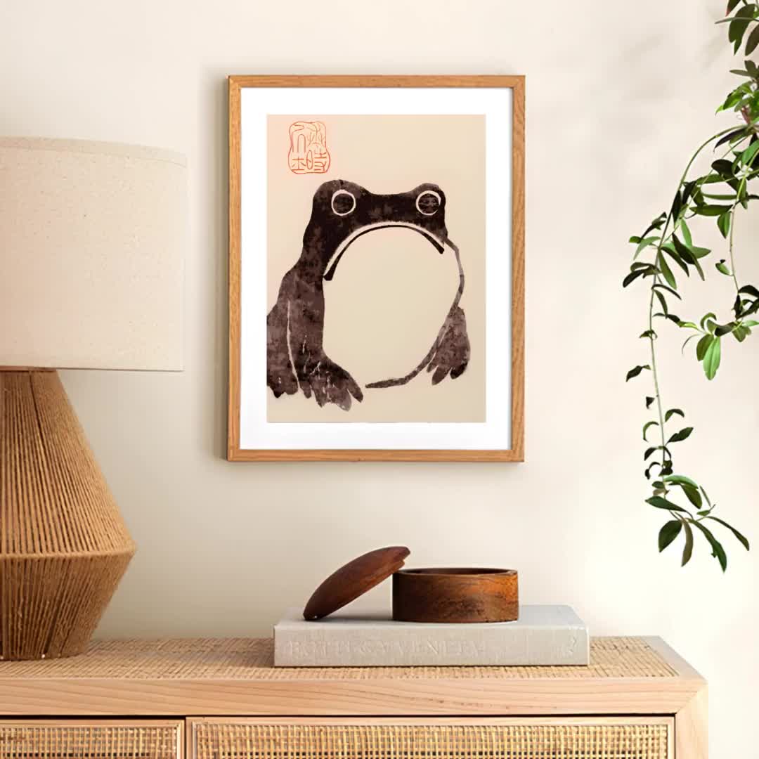 Japanese Frog Print Matsumoto Hoji Wall Art Unimpressed Frog