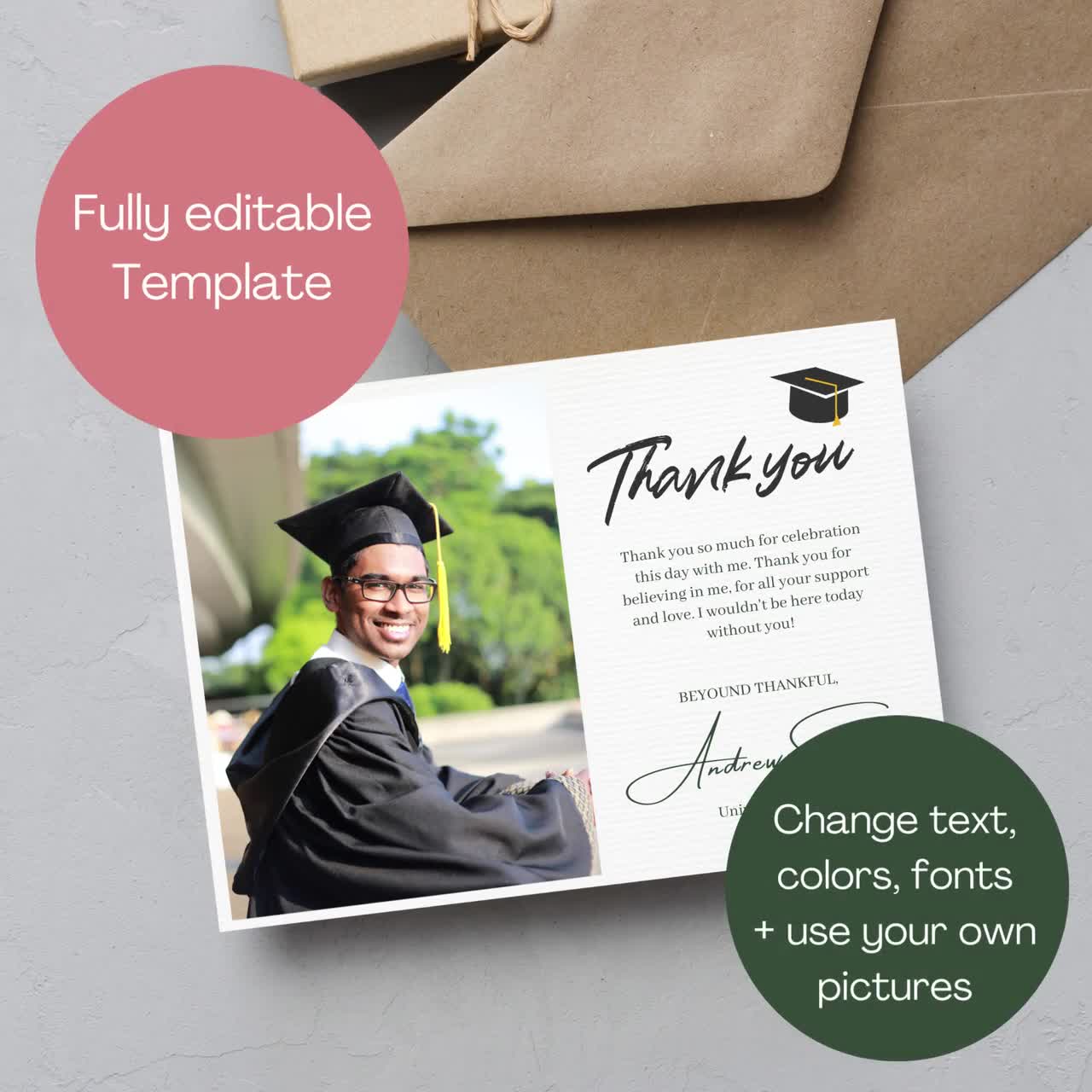 Graduation Thank You Card Examples Graduation Thank You Card Sets