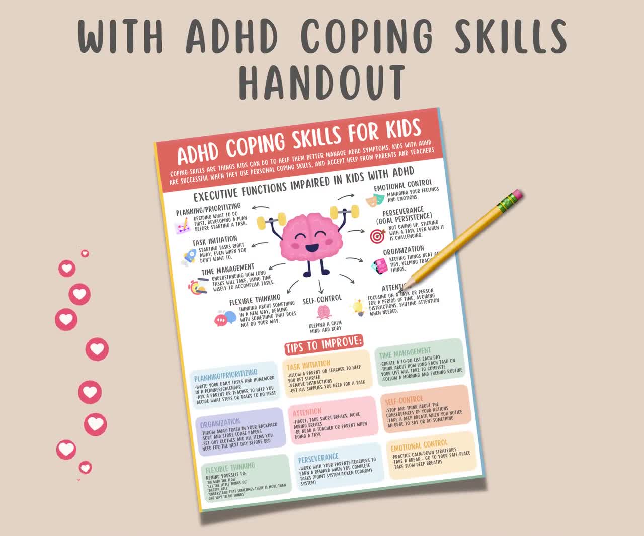 ADHD Coping Skills Printable Handout Poster For Kids, 53% OFF