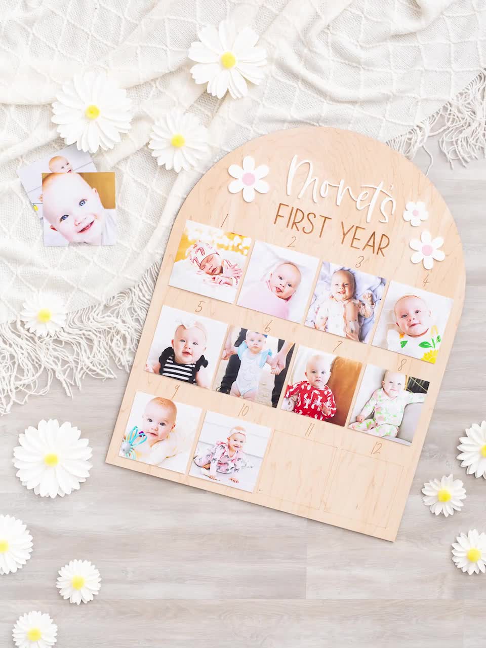 Buy One Year of Photos Milestone Board | Baby's First Birthday