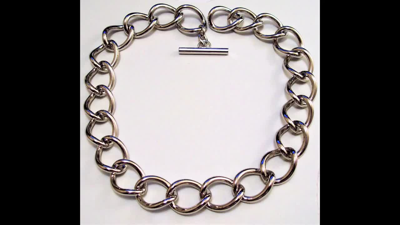 Monet silver chain clearance link necklace