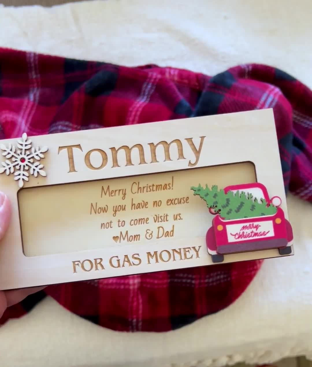 Personalized Christmas Gas Money Holder, Cash Envelope, Family Christmas  Gift, Stocking Stuffer, Unique Christmas Money Card 