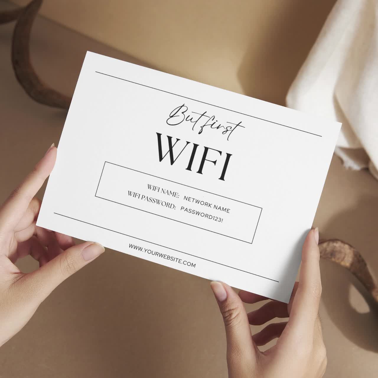 Airbnb Welcome Card Canva, VRBO Host Hello, Editable Rental Template,  Visitor Greeting, Customize Guest Thanks, Vacation WiFi, Monochrome