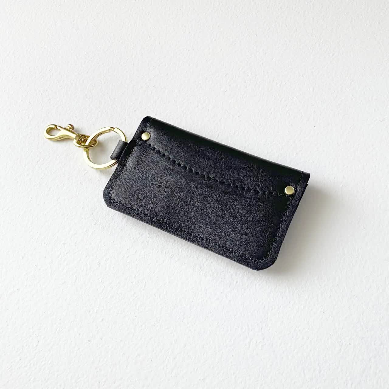 Keychain ID Holder Wallet - it Takes a big heart to shape little minds - Leather