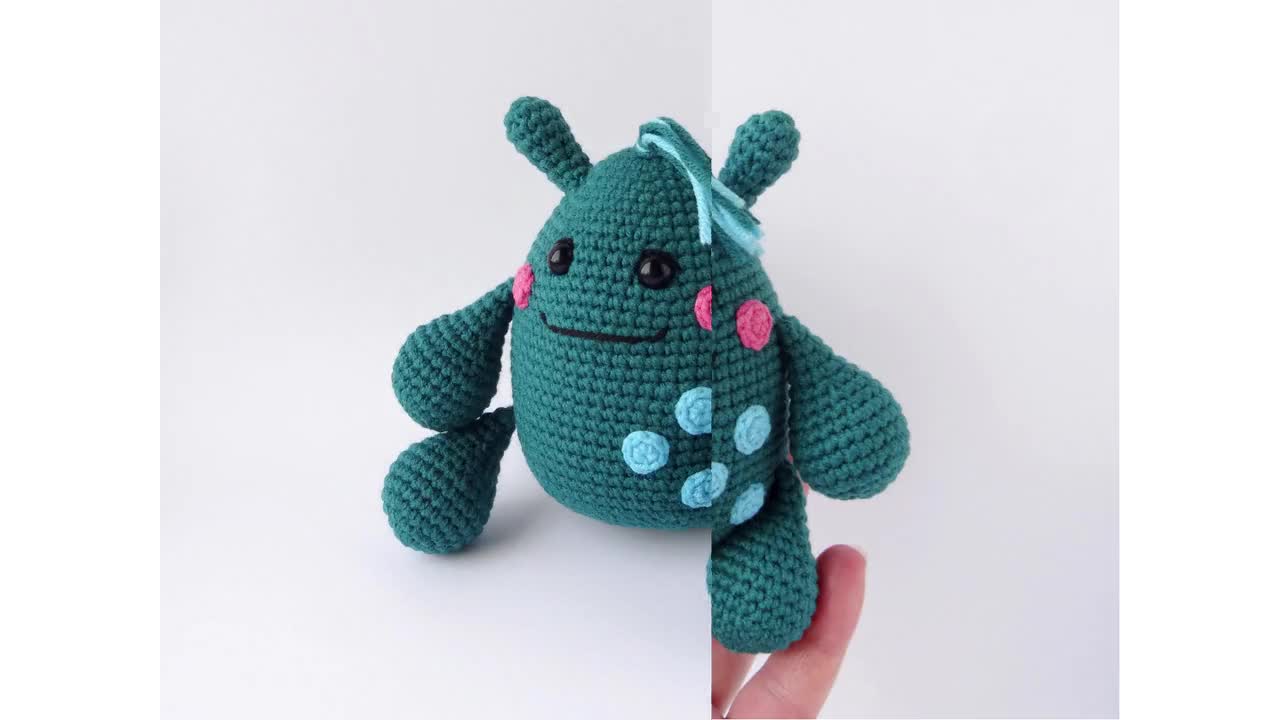 けんじくんページです★編みぐるみオーダー かわいい編みぐるみモンスターの斧編み図 - Etsy 日本