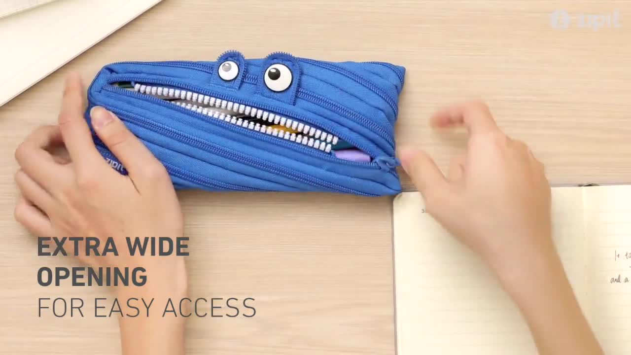Zipit Monster Pencil Case for Kids, Pencil Pouch for School, Pencil Bag for Boys & Girls (Black Mesh)