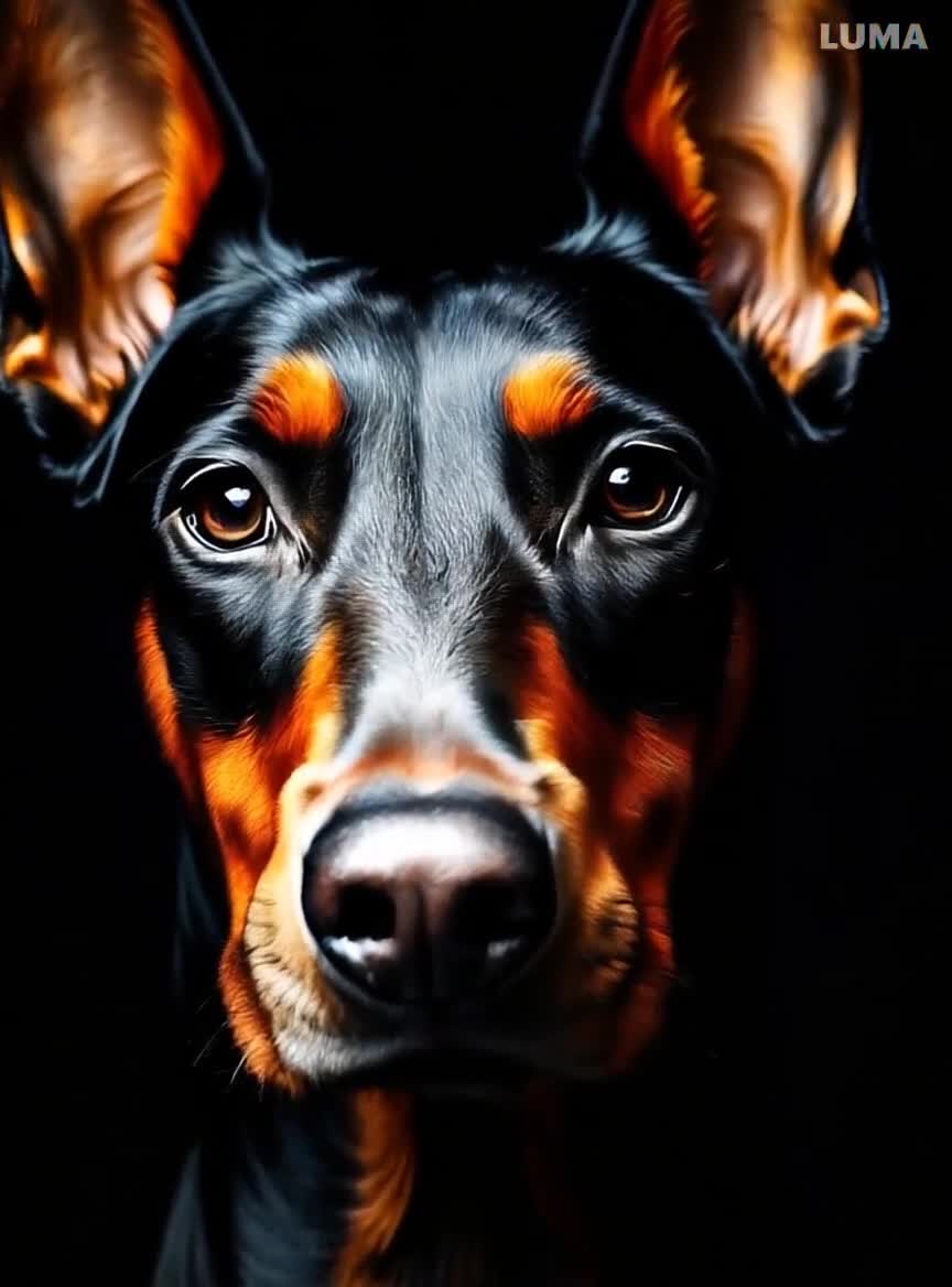 Glass 3D Painting Doberman Dog Wall Art - 3D UV Printed Acrylic