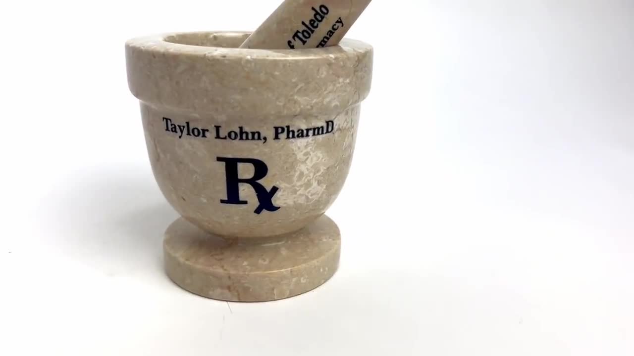 Custom Engraved Mortar and Pestle - White Marble video poster