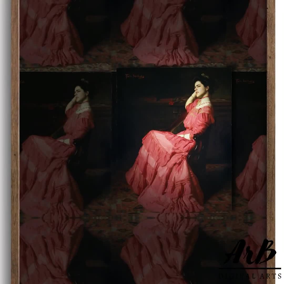 lady in red dress oil painting Woman In A Red Dress Laura, Oil Painting, Painting by Filip Petrovic