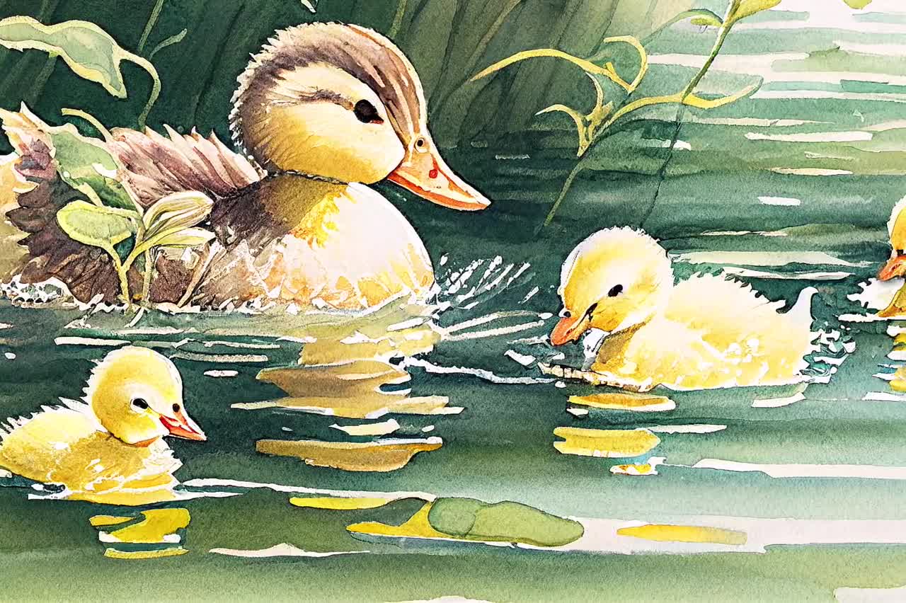 Baby duck art, Duckling farm animal nursery artwork by Paper Llamas