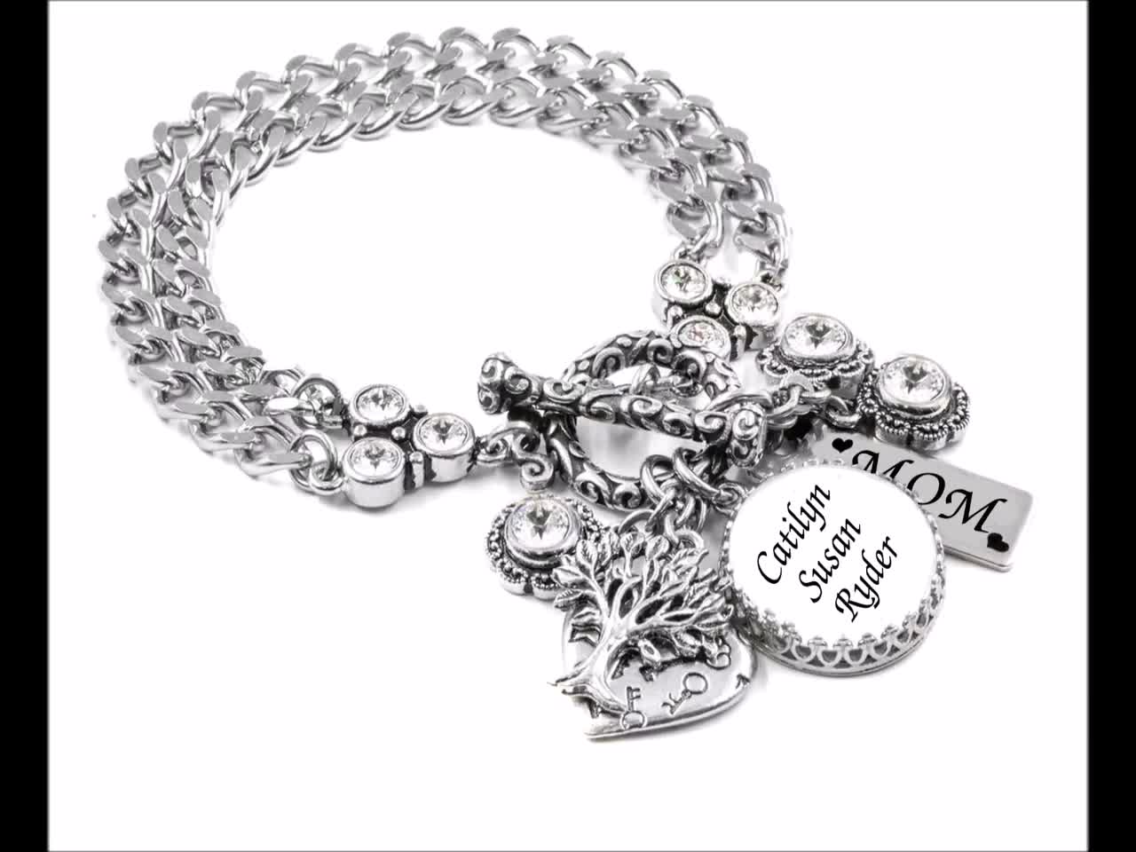 Alice Charm Bracelet Silver Alice in Wonderland Jewelry Mad 