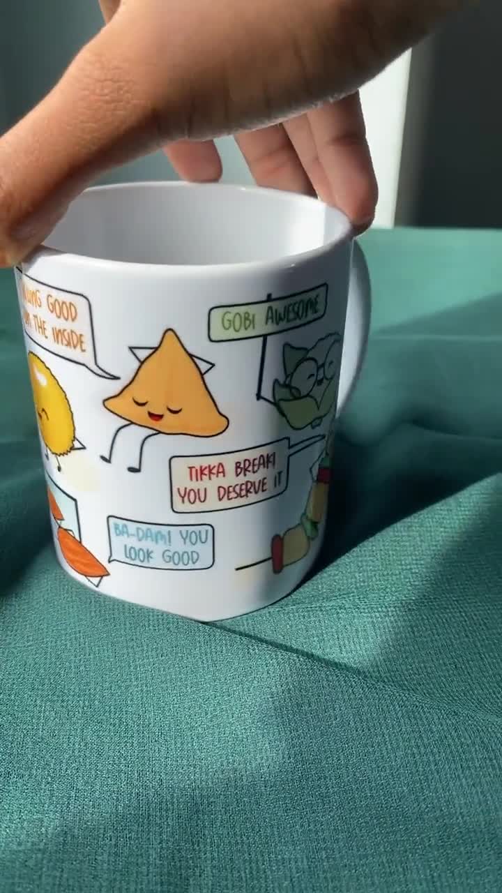 Indian Food Pun Mug (Self Love) | Punny Indian Gift, Gift for food lover,  Indian Mug, Chai Pun, Samosa, Ladoo, Naan, motivational food pun