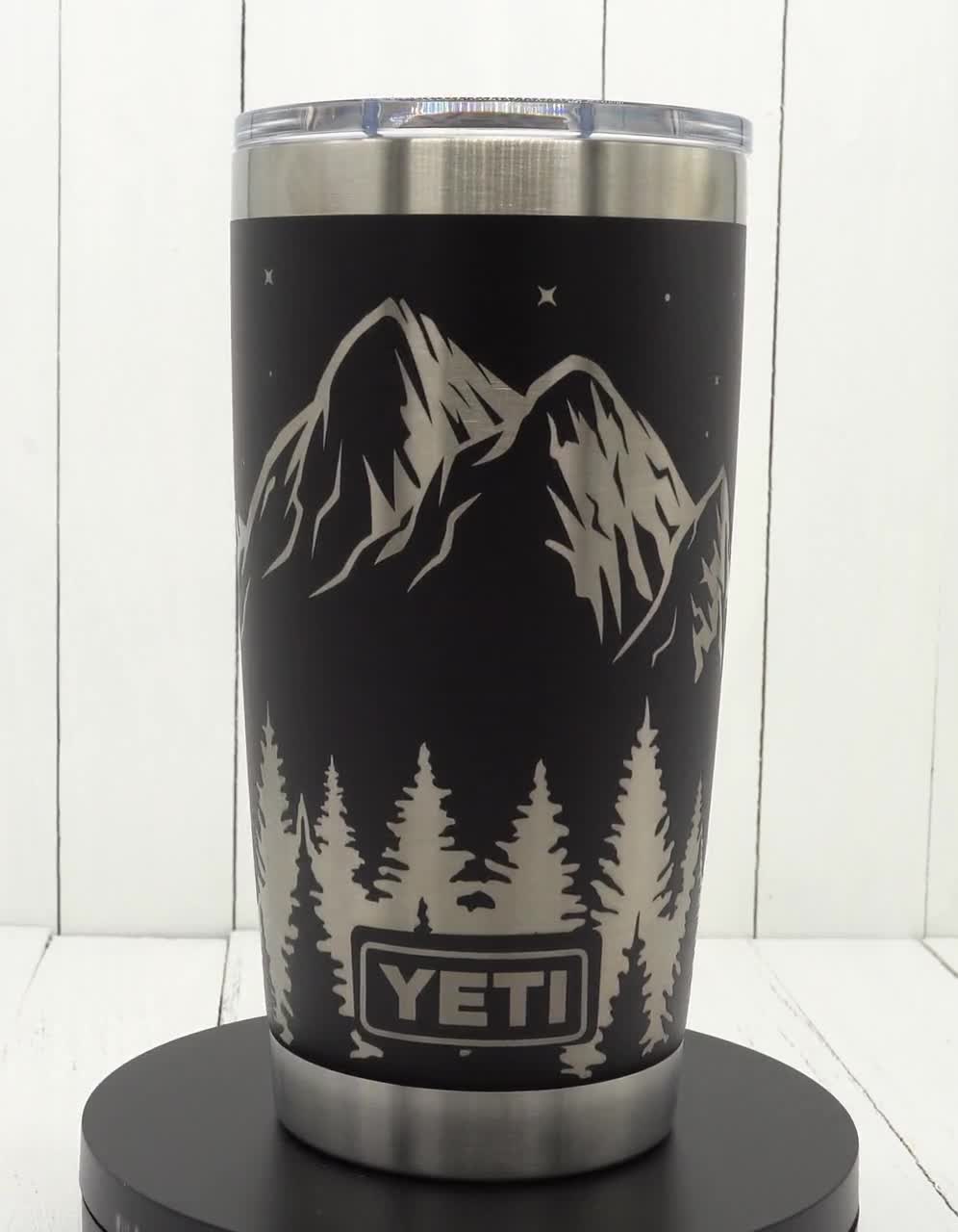 Laser Engraved YETI® Tumbler Deer With American Flag Outdoors Scene YETI®  or Polar Camel Brand 