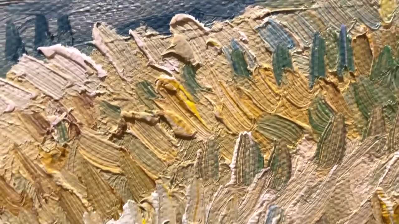 セントポール病院の背後にある山の風景、ゴッホの油絵複製、キャンバス