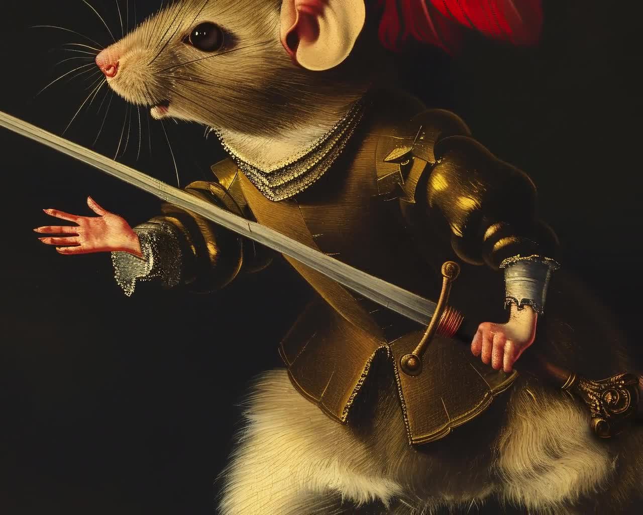 剣を持ったネズミのプリント、リーピチープのポスター、ナルニアの動物