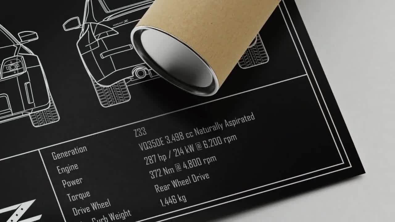 Nissan 350Z Z33 Blueprint Poster - Etsy