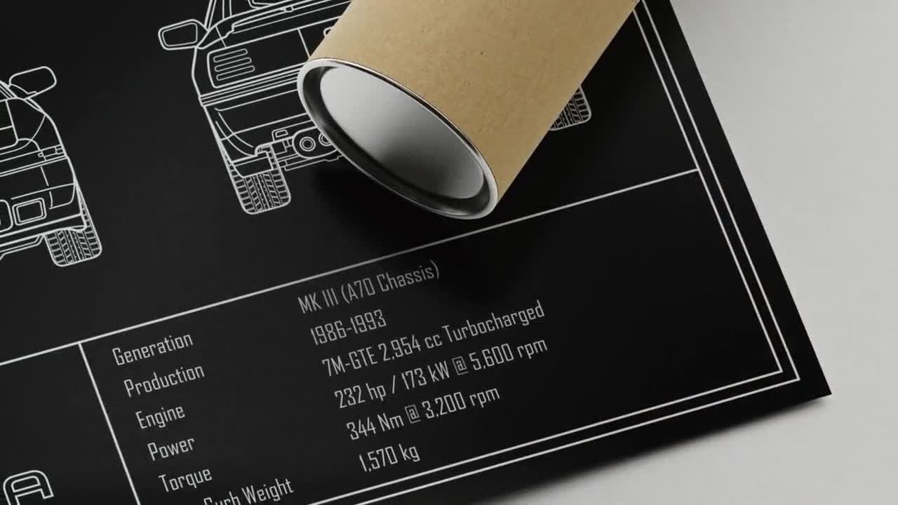 Toyota Supra MK3 Blueprint Poster - Etsy