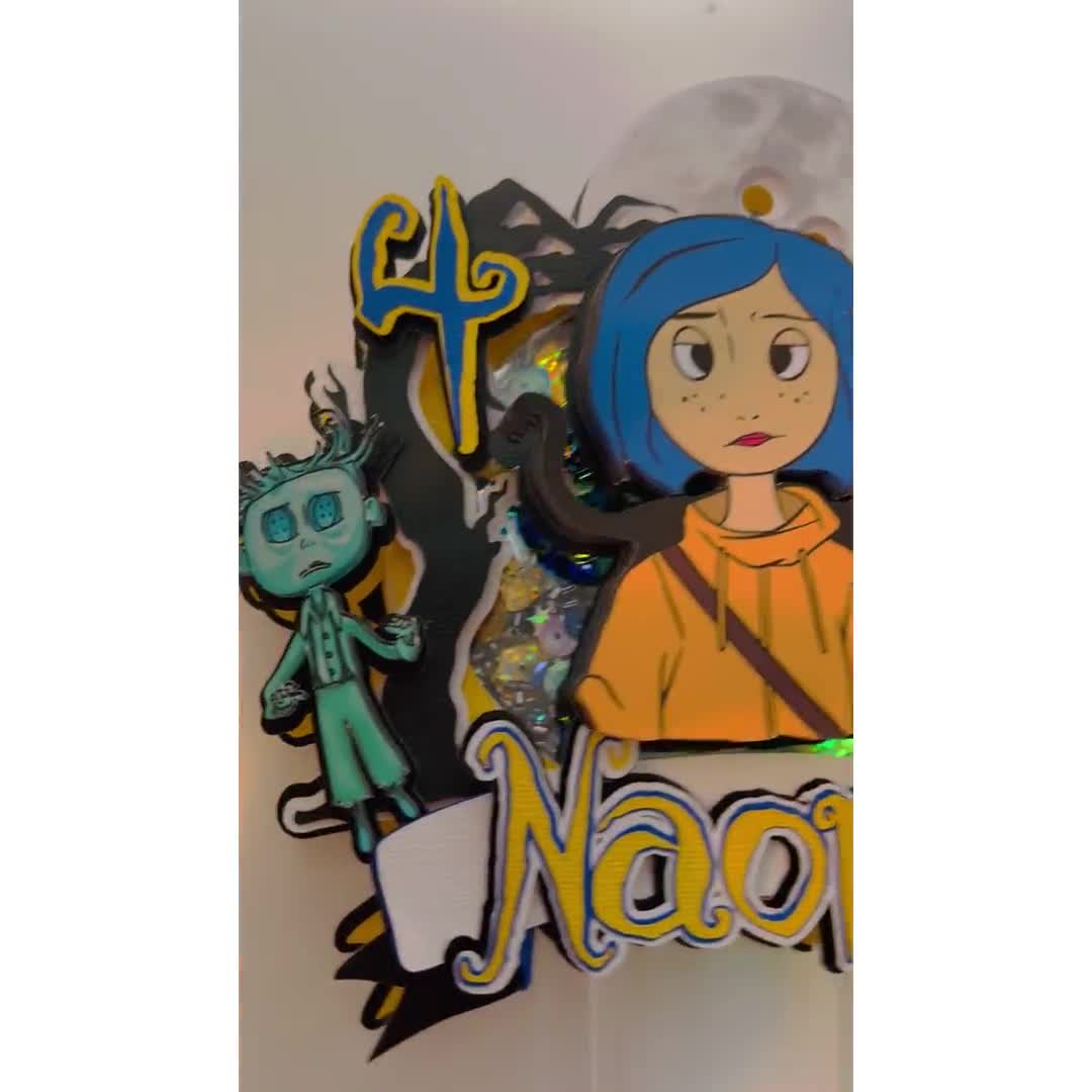 Coraline Cake Topper/ Glitter Party Decorations/ Kids Birthday Paper  Supplies/ Cute Custom Decor and Keepsake/ Halloween Party Supplies 