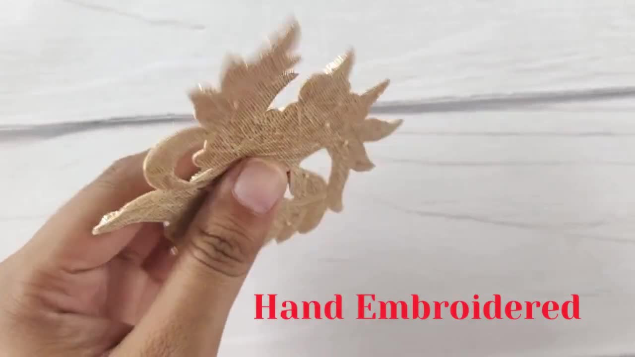 Plant Motif, Golden Motifs, Handmade, Sew on Applique, Diy, Craft