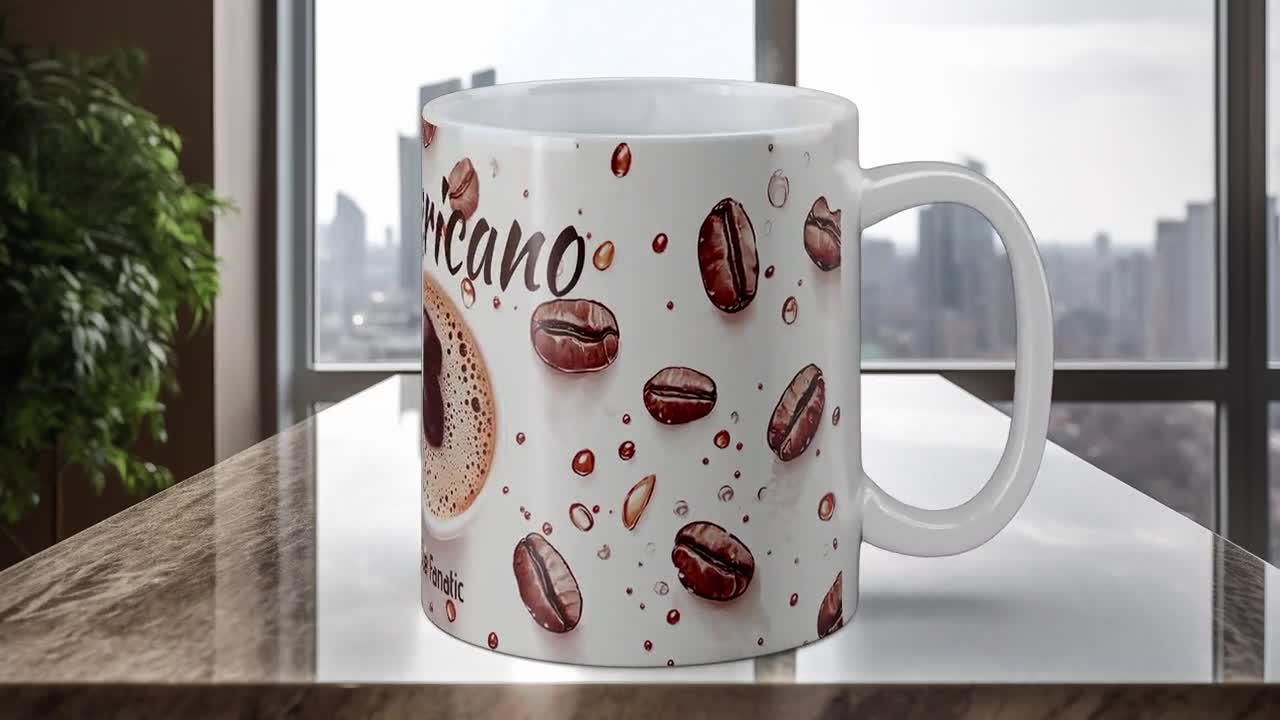 Americano Coffee Mug | Ceramic Cup for Coffee Lovers | Available in 11oz &  15oz