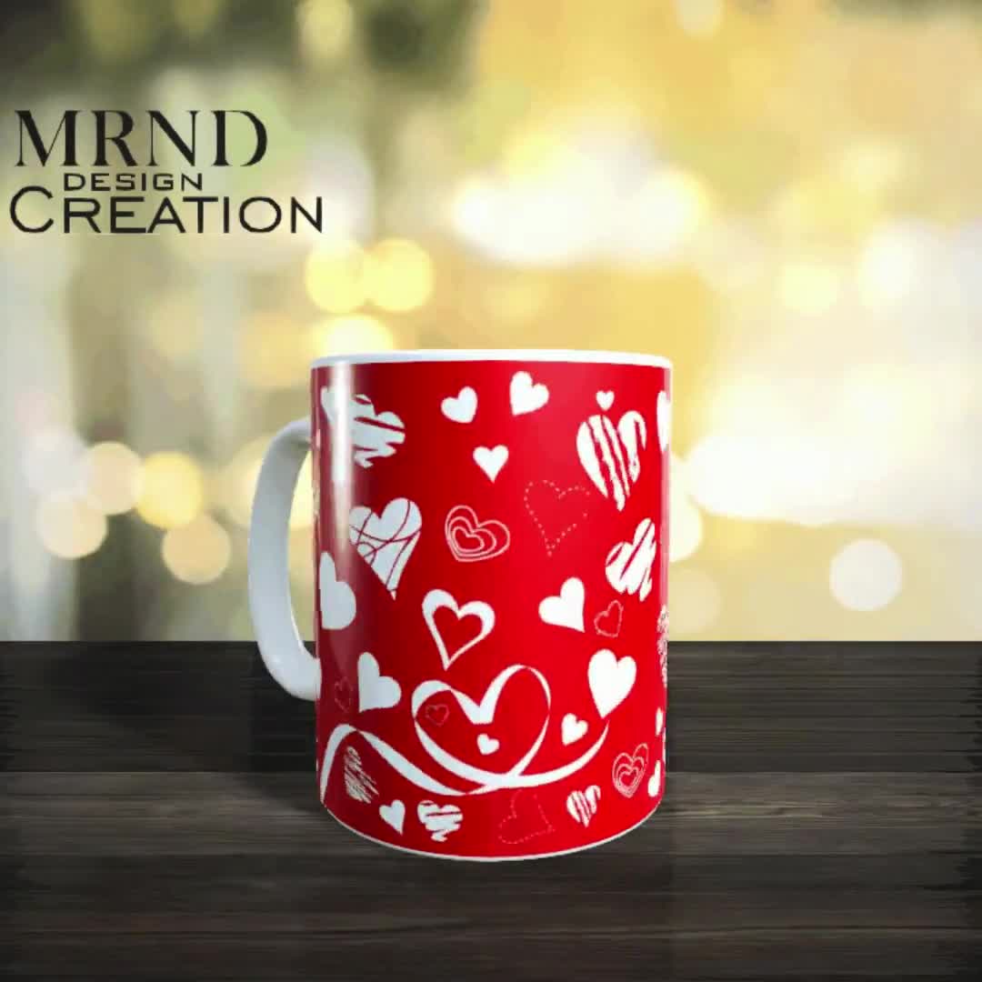 Taza Sublimación Personalizada Corazones de Amor Una Taza Llena de