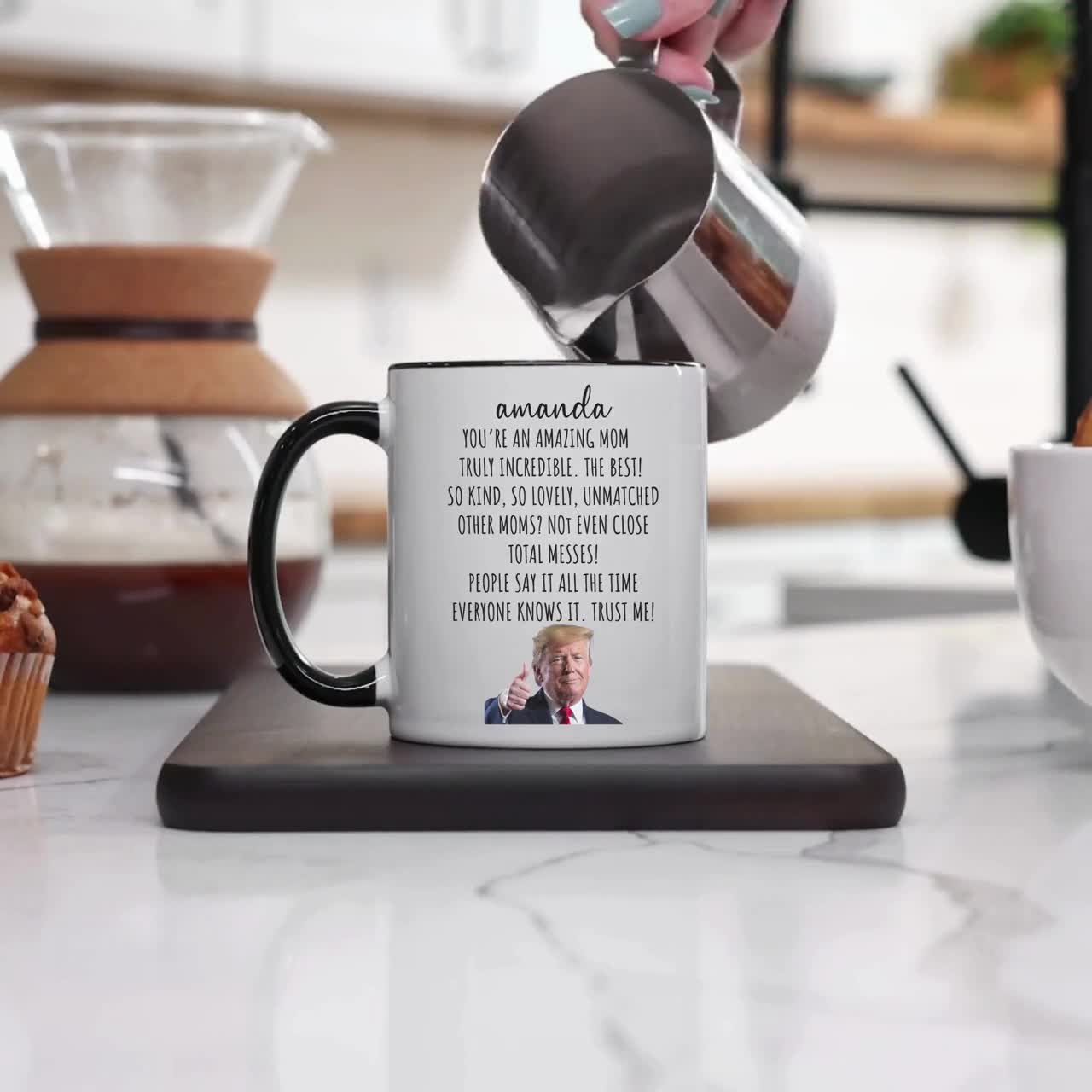 Funny Donald Trump Coffee Mug 11 Oz - White Elephant Gift, Secret Santa, Terrific Single Mom Present - View #4